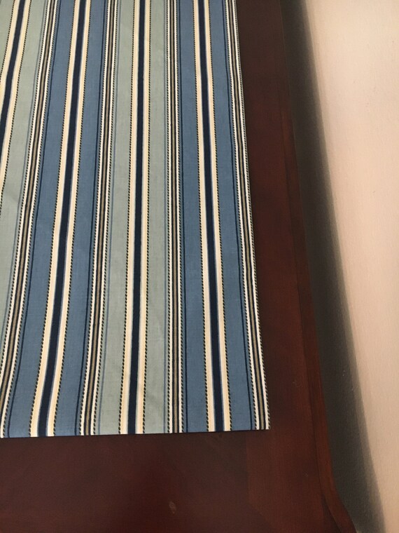 pink and beige Table Runner Handmade Spring Gifts Stripes in light blue Summer Fall table linen Housewarming