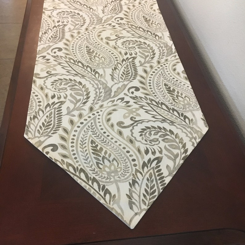 Beige Table Runner. Floral ivory gold table linen. Spring Etsy