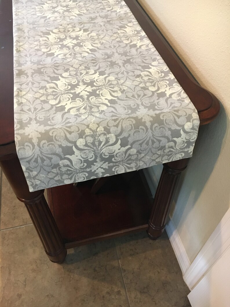 Housewarming Gifts Buffet Runner Gray Handmade Table Runner