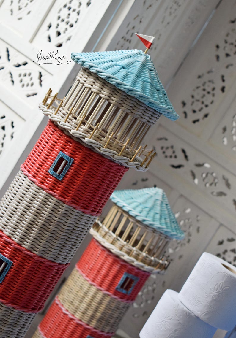 Lighthouse décor Storage Toilet paper Lighthouse figurines Etsy