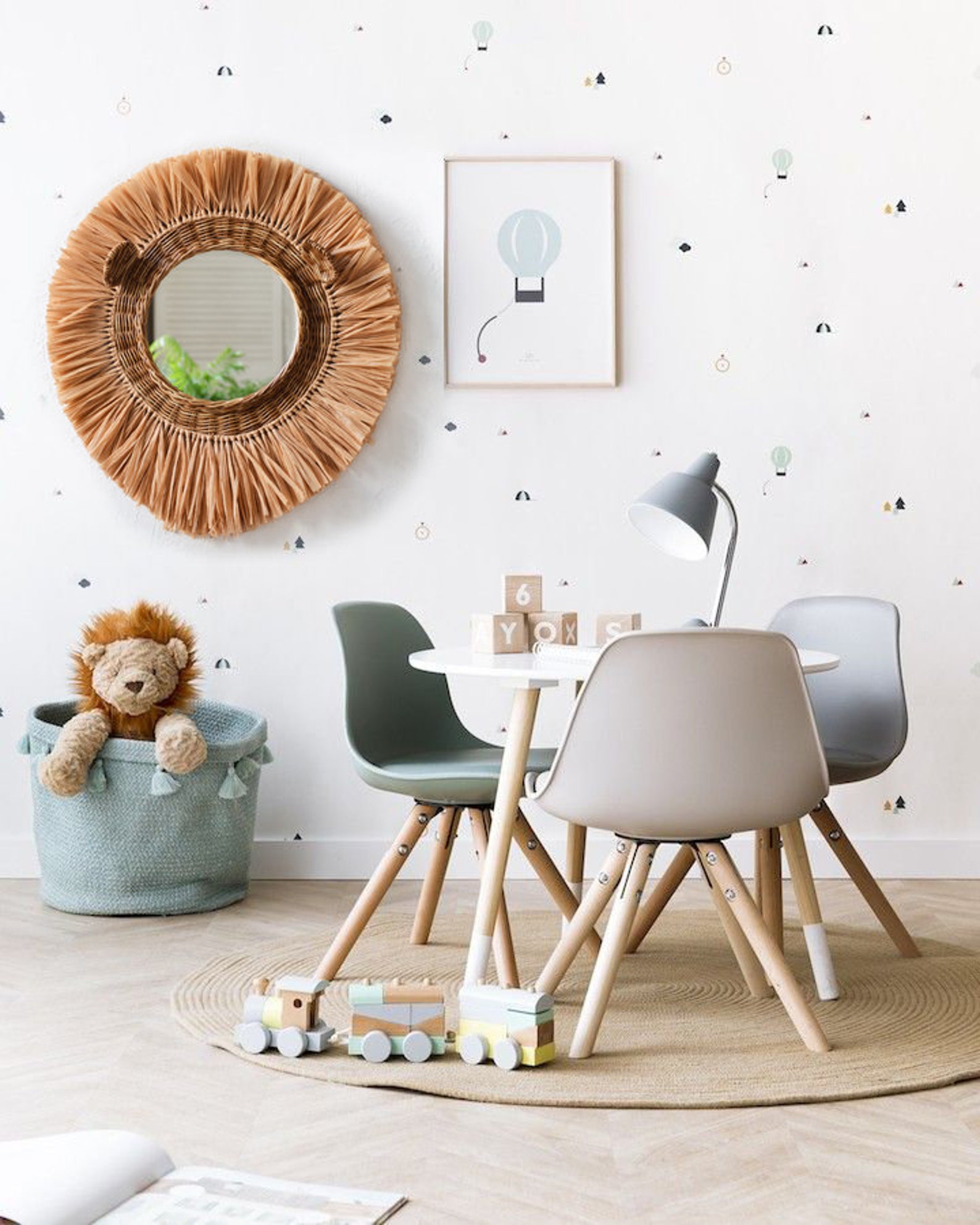 Lion Nursery Decor Wicker Lion Mirror Nursery Animal Head Etsy