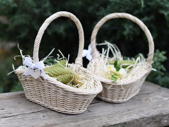 etsy flower girl basket