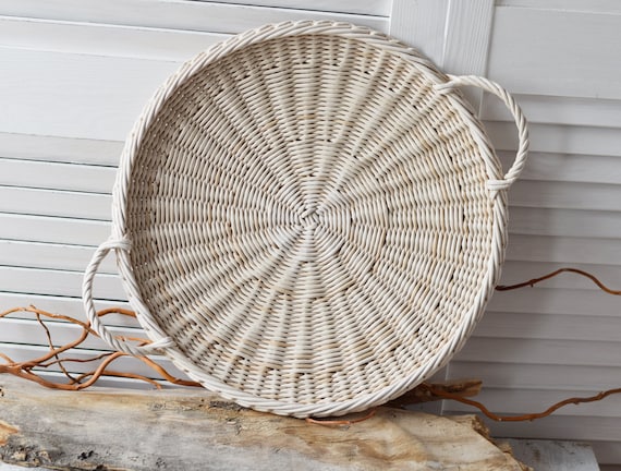 Wall Round Basket With Handles Round Wicker Wall Decor Etsy