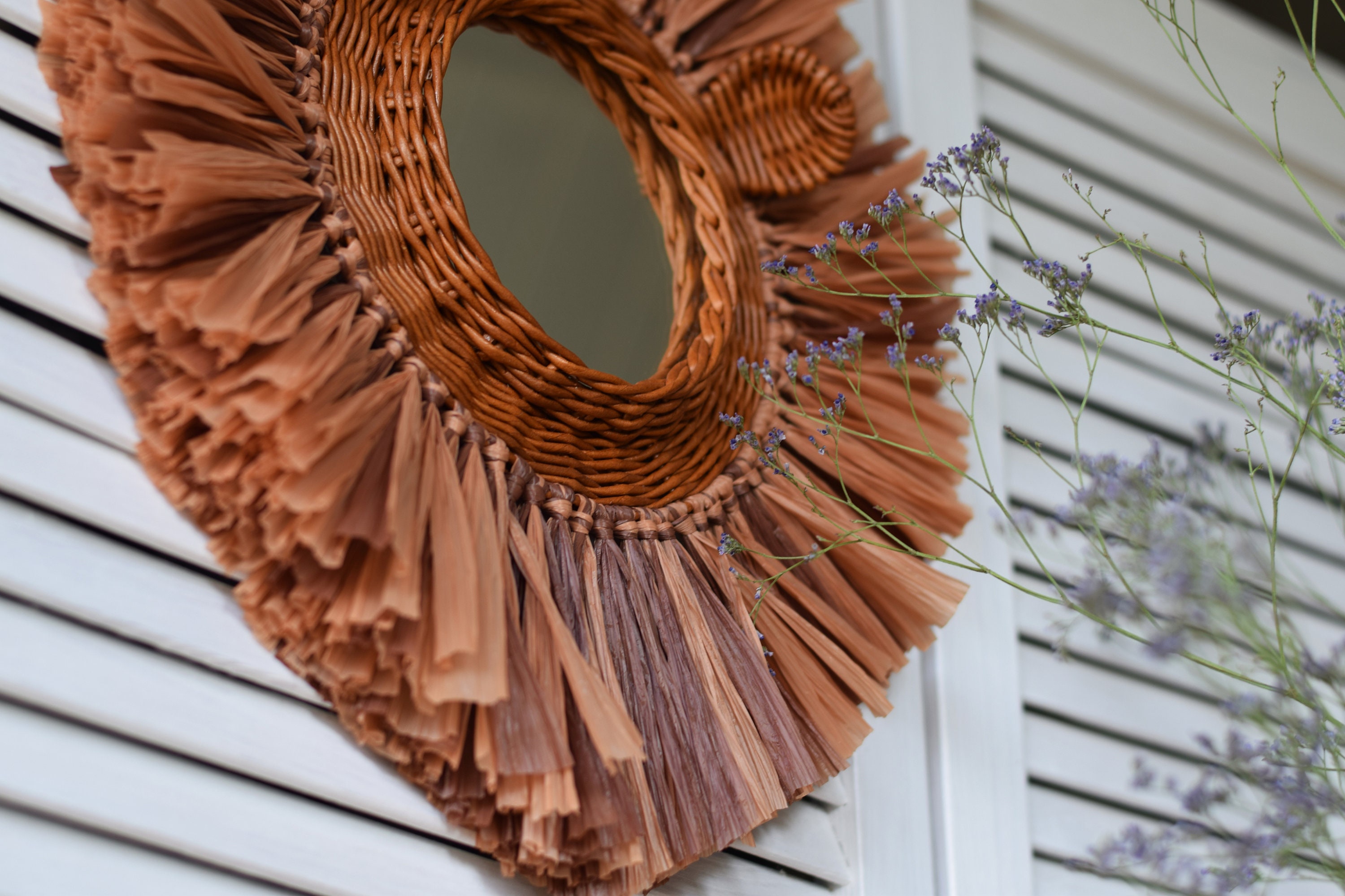 Redhead Lion Wicker Mirror Wall Hanging Safari Nursery Round Etsy