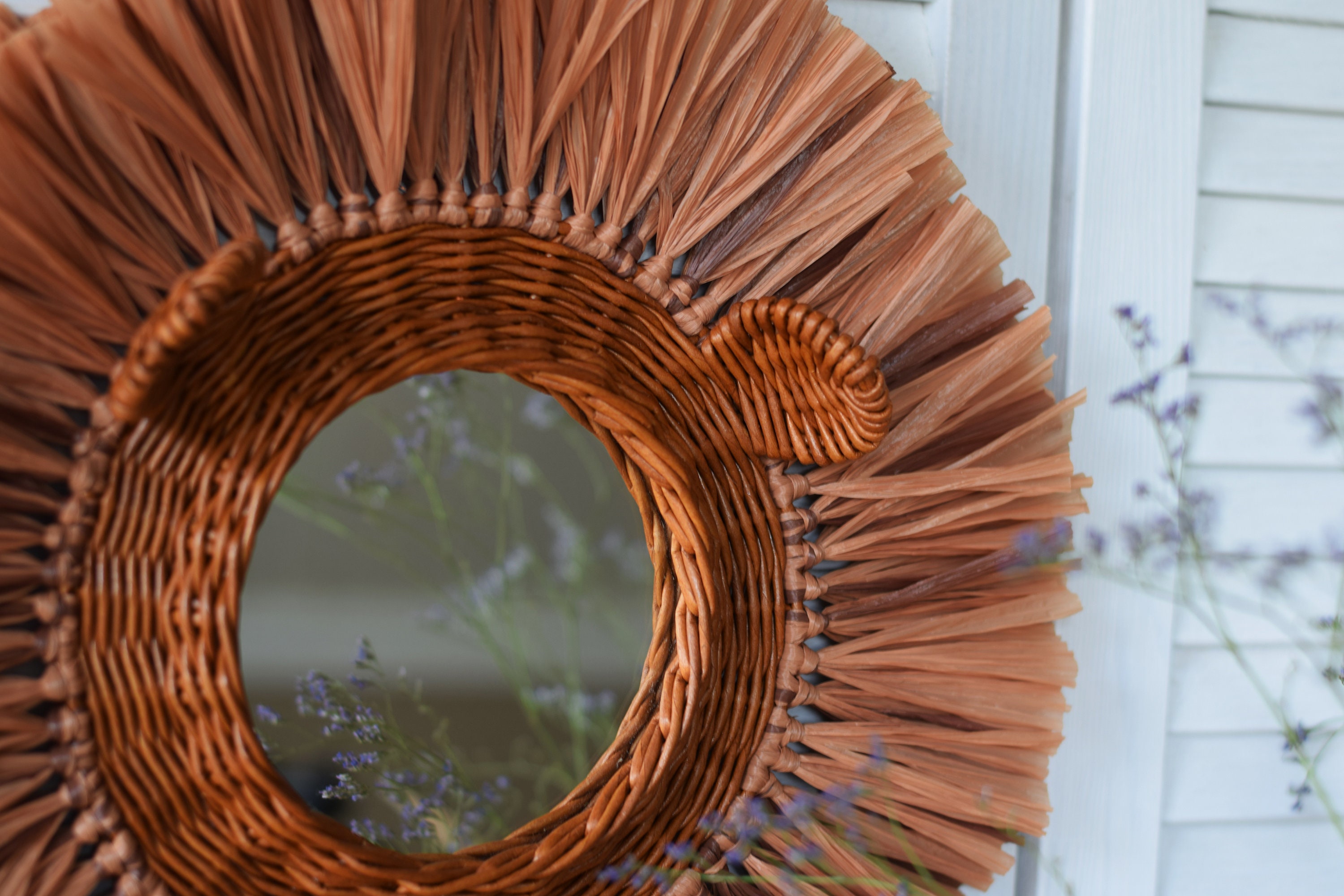 Redhead Lion Wicker Mirror Wall Hanging Safari Nursery Round Etsy