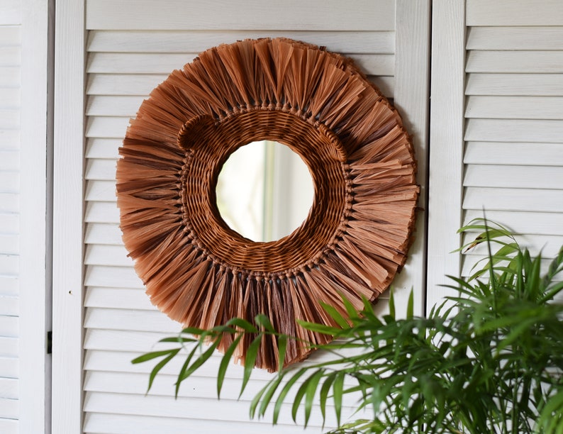 Redhead Lion Wicker Mirror Wall Hanging Safari Nursery Round Etsy
