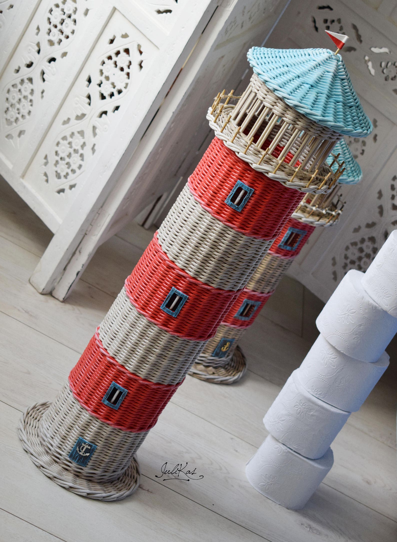 Lighthouse decor Storage Toilet paper Lighthouse figurines Etsy