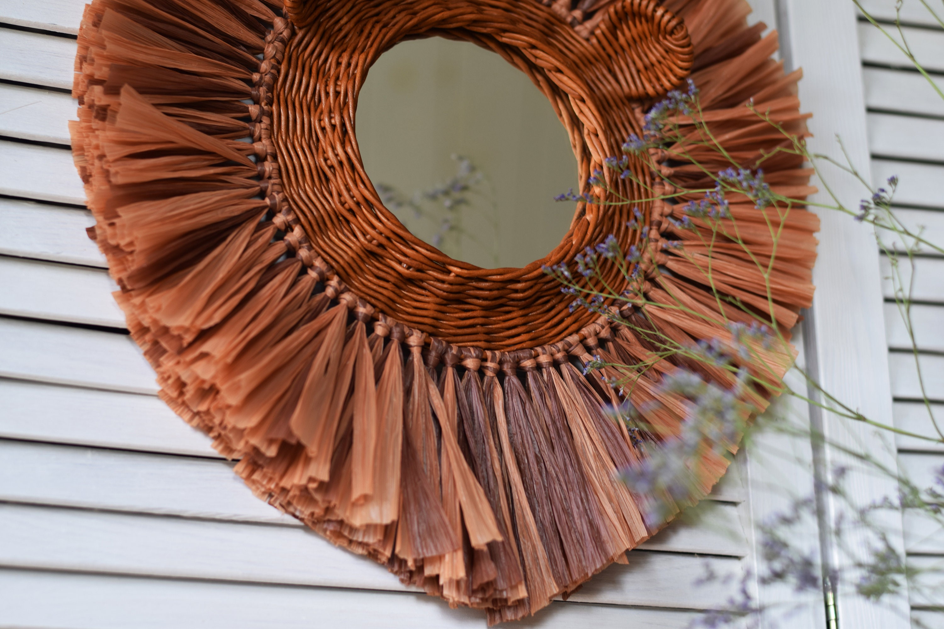 Redhead Lion Wicker Mirror Wall Hanging Safari Nursery Round Etsy