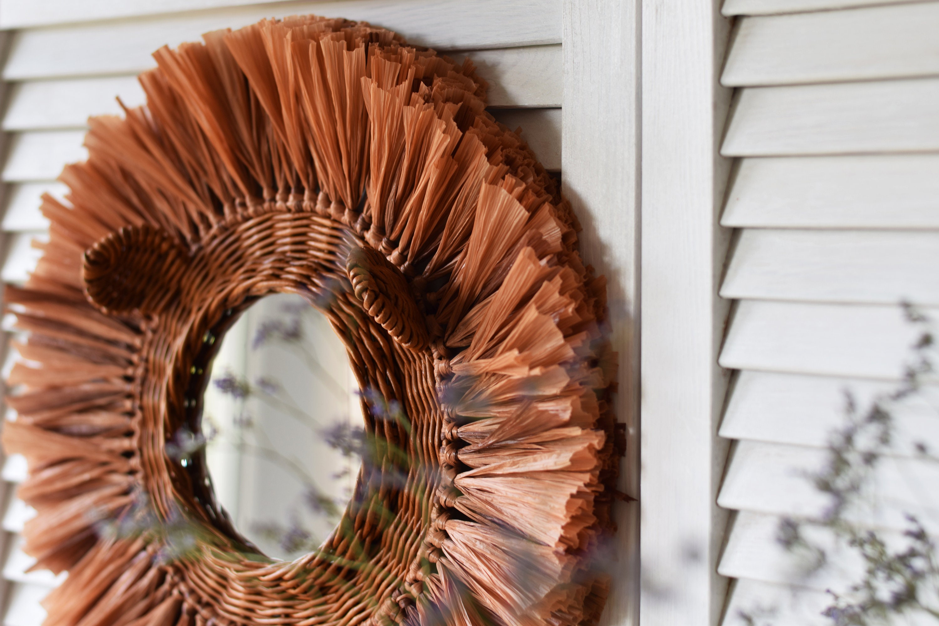 Redhead Lion Wicker Mirror Wall Hanging Safari Nursery Round Etsy