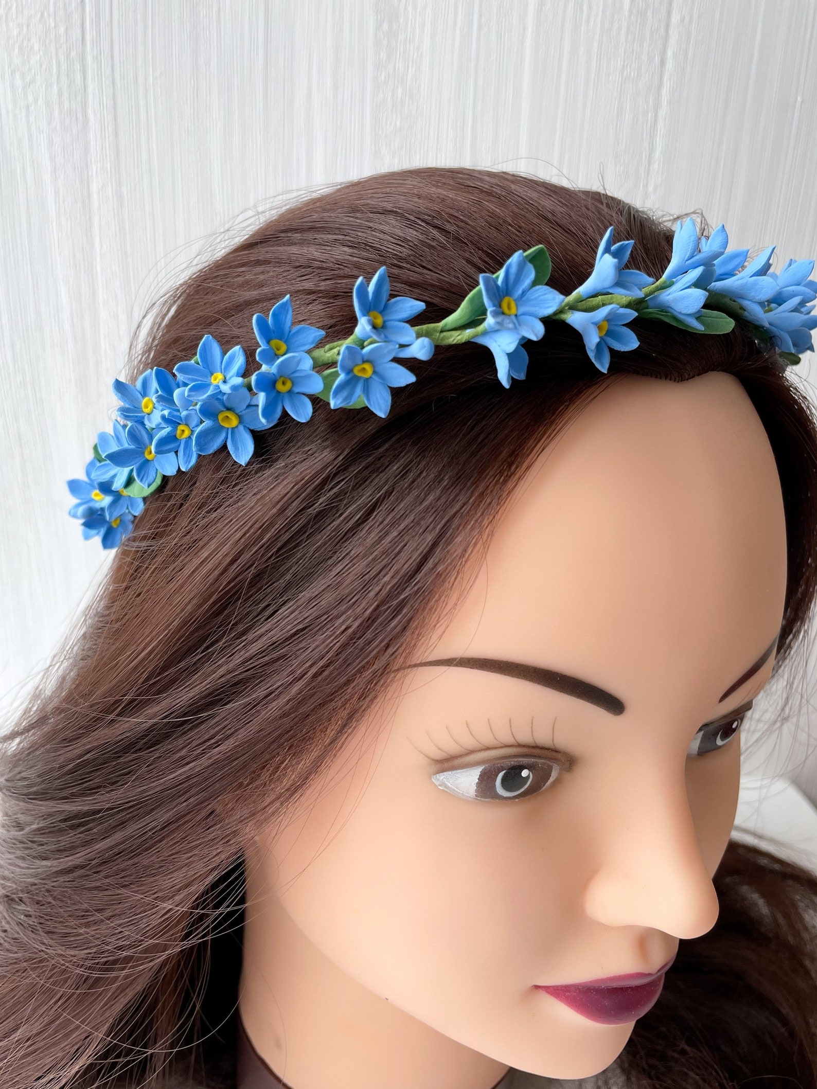 me nots crownflower crown wedding bridal hair piece Etsy