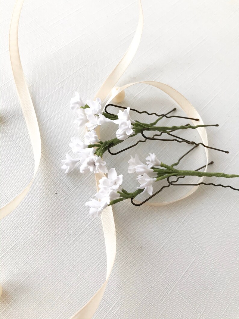 Babysbreath hair pins hair piece for bride fake babys Etsy