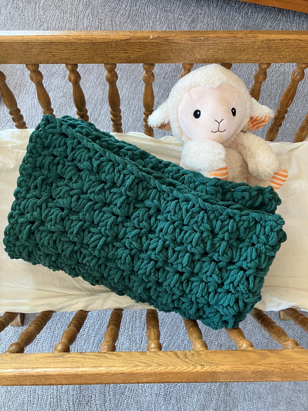 Green Baby Blanket, Irish Baby Blanket, Crocheted Baby Blanket, Baby