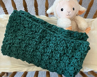 Green baby blanket, Irish baby blanket, crocheted baby blanket, baby boy blanket,