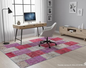 Handmade Turkish Patchwork Rug 6'x10' - Bohemian Wool Area Rug