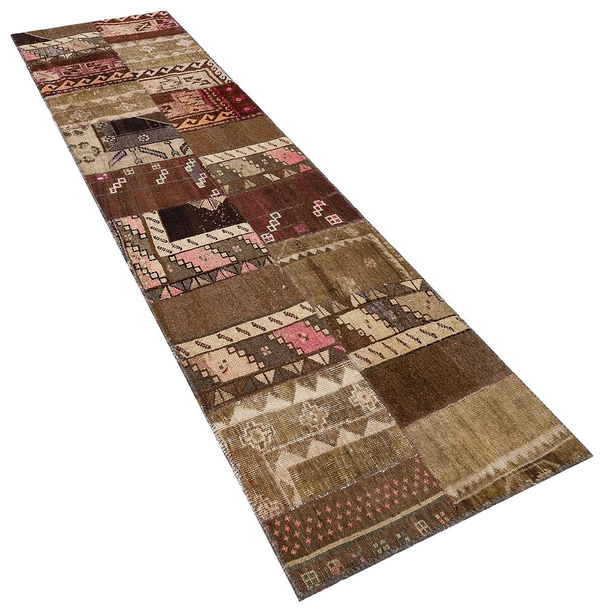 Turkish Rug, 2.6x10 Ft, Patchwork Rug, Anatolian Rug, Modern Rug, Bohemian Rug, Handmade Rug