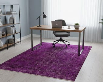 Vintage Turkish Wool Rug (4'x7'): Handmade Bohemian Area Rug