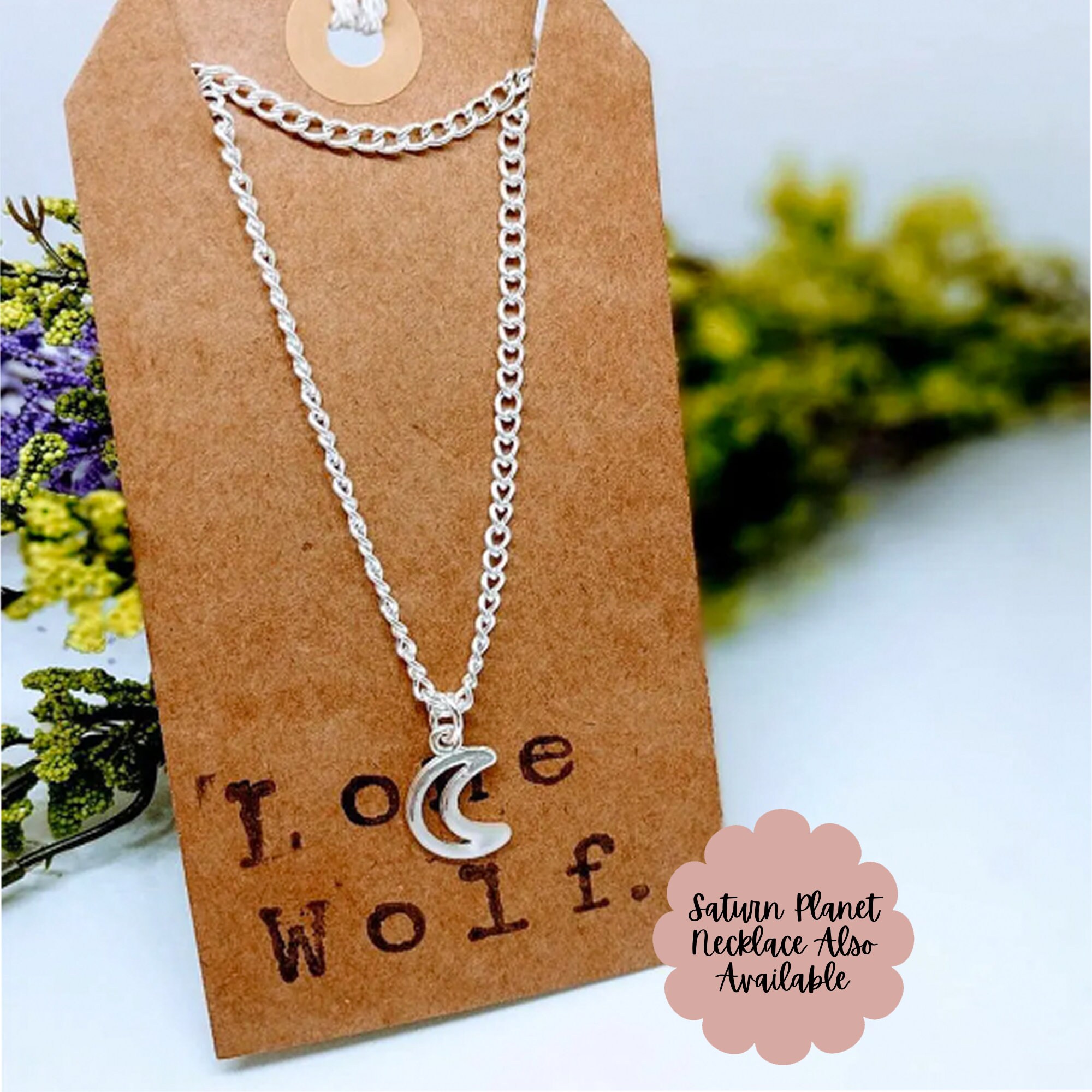 Dainty Moon Necklace Zodiac Sign 