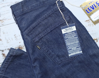 Levi's 70s STA-PREST Deadstock W29 アメリカ製 スタプレ Levis ジーンズ デニム デッドストック W28 W30 90s 501 USA 赤耳 ジャケット Levis Sky Blue Sta-Prest 70s BIG Bell Bottom Polyester ⁄ Cotton