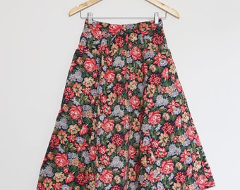 Jupe plissée vintage à imprimé floral, taille XXS