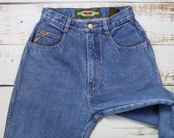 90s JORDACHE jeans size 24-25, Vintage blue super high waist jeans