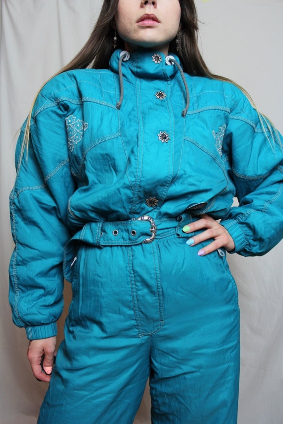 Women's winter ski suit HIBERNIA, Vintage turquoise s… Gem