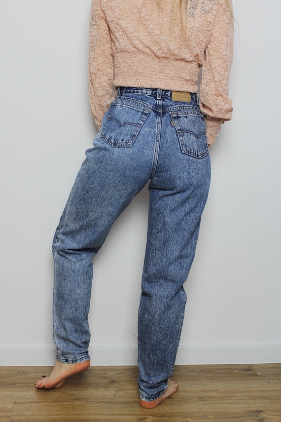 Levi's 573 acid wash jeans, Vintage ultra high ri… - image 2