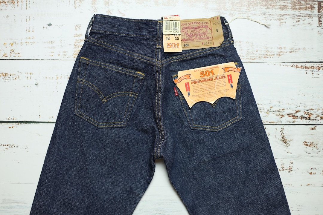 Vintage Levi's 501 W23 L30 Jeans: Deadstock Dark Blue Denim - Etsy