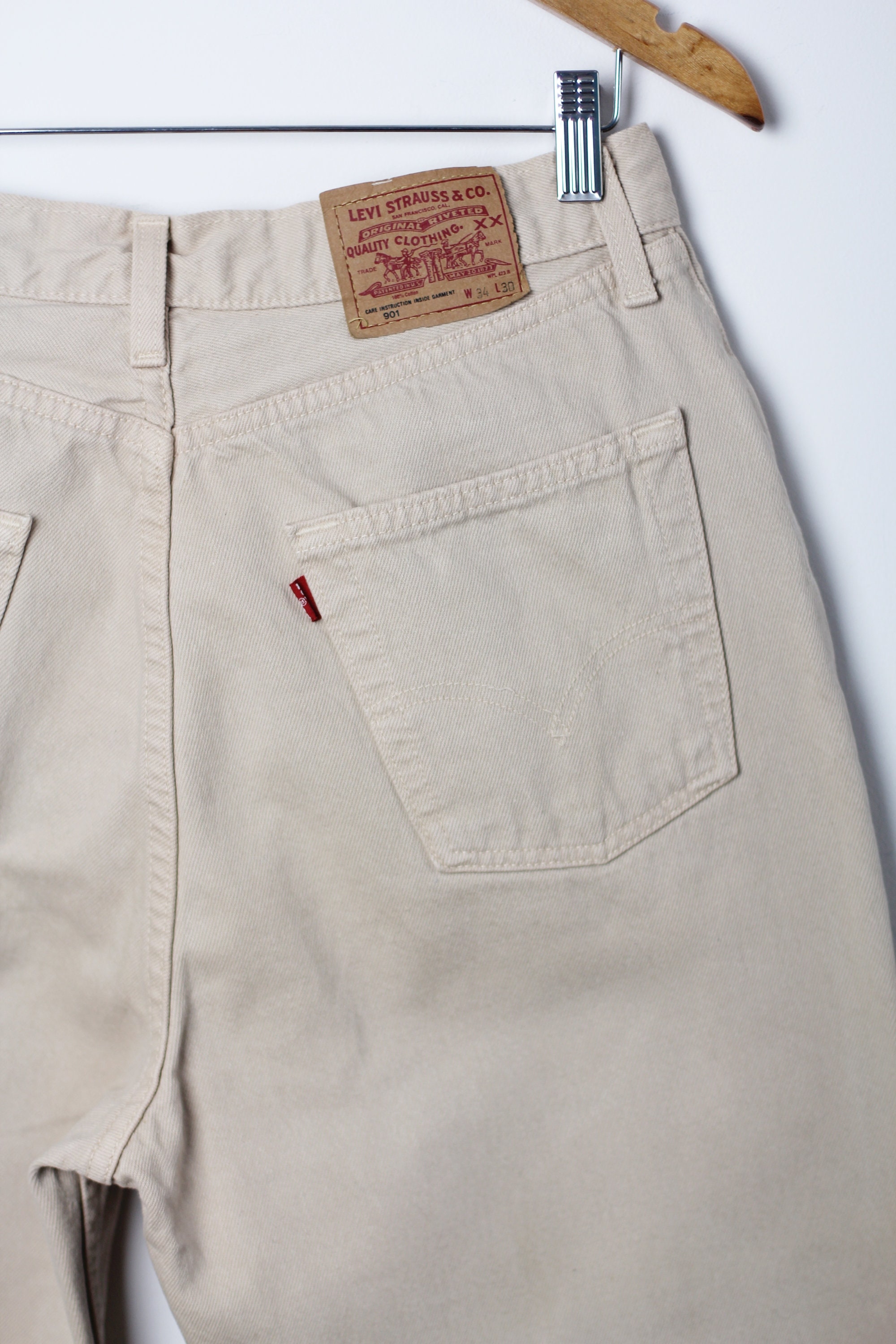 LEVI'S 901 Jeans Size 32 Vintage Beige Denim Pants in | Etsy