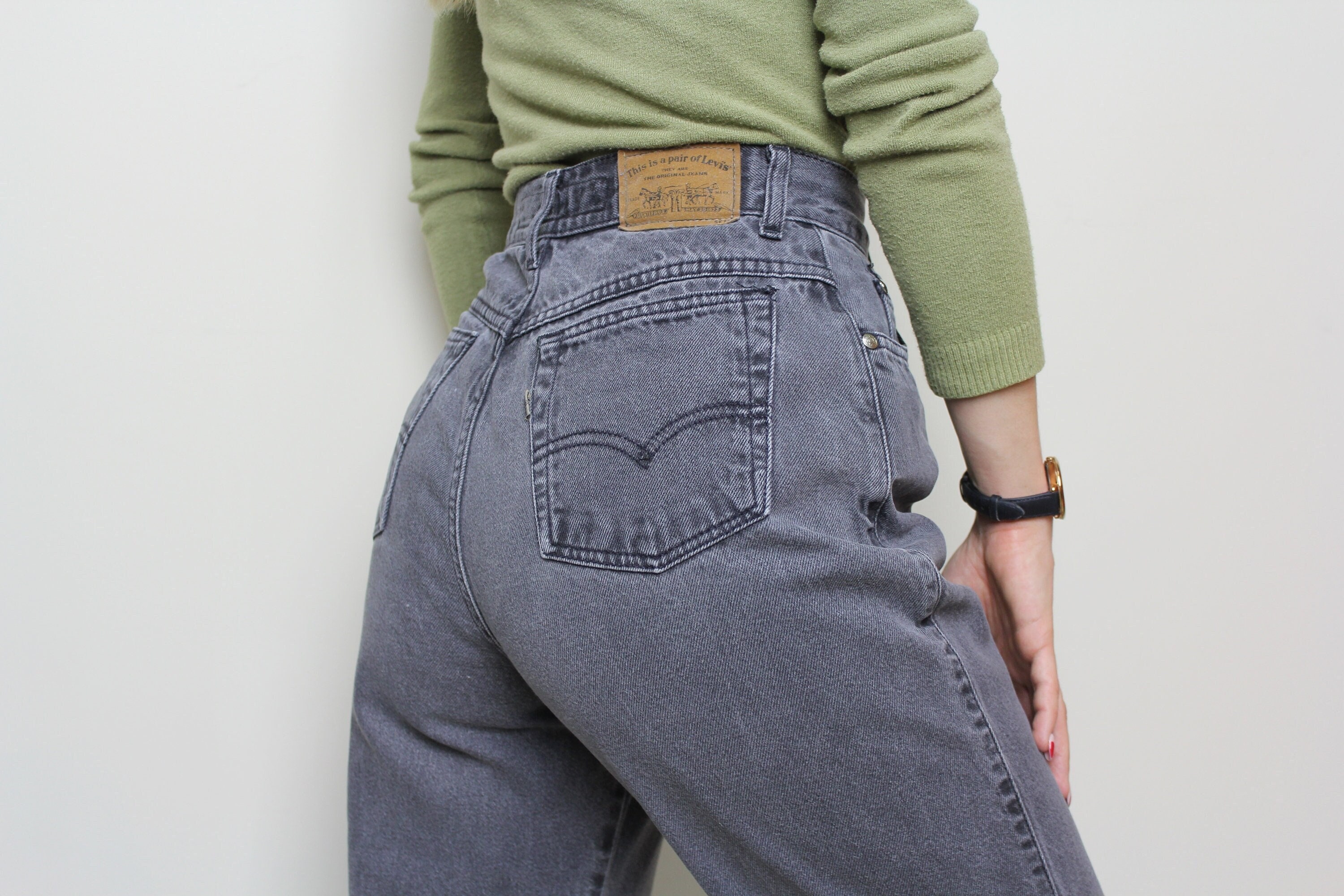 Levi's 900 Series Jeans With Brown Tab, Vintage 80s/90s Gray Levi's 900 Series Jeans With Brown Tab, Vintage 80s/90s Gray