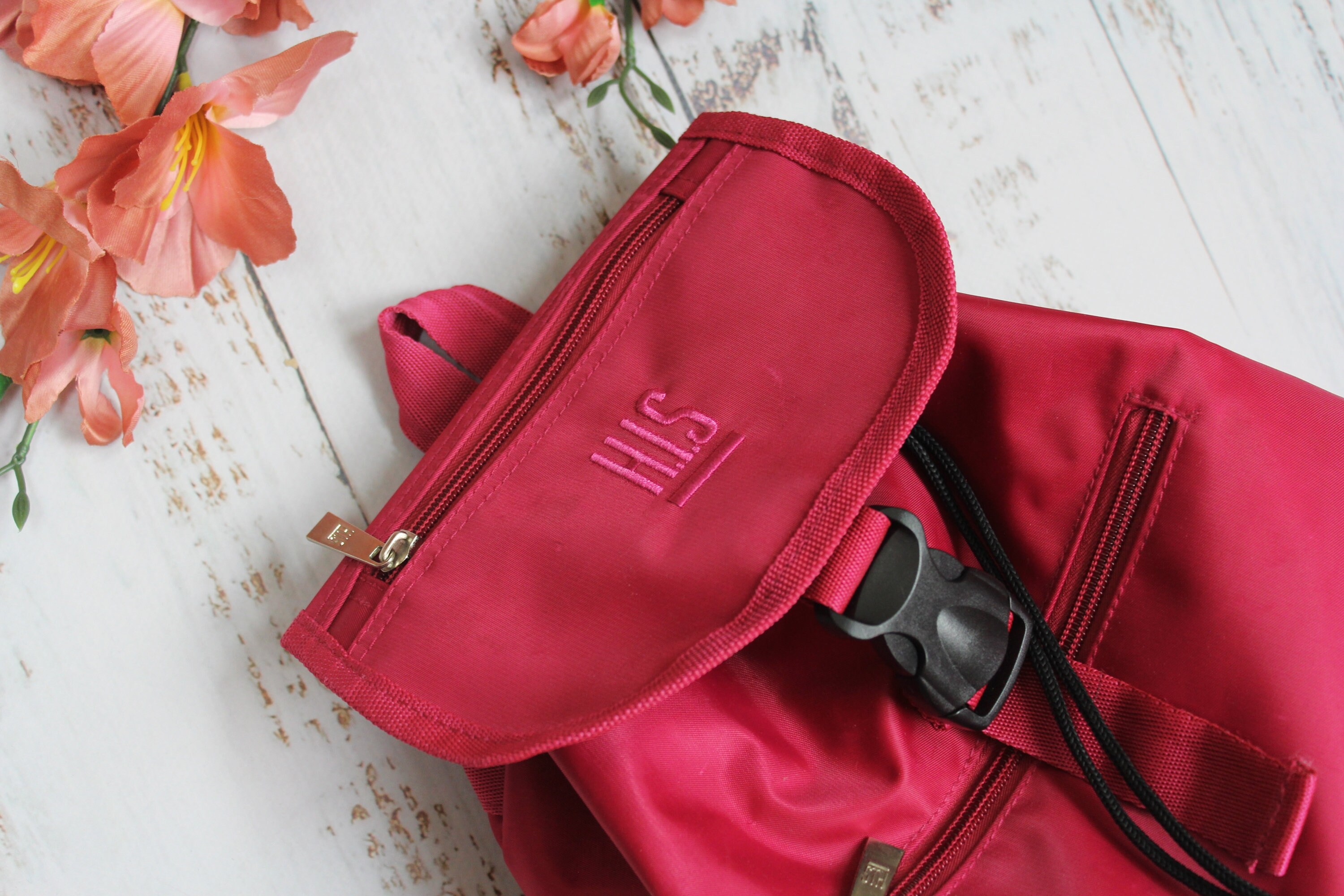Pink Color Backpack Dark Hot Pink Color Backpack Y2K Style, Cute Vintage H.I.S. Backpack ...
