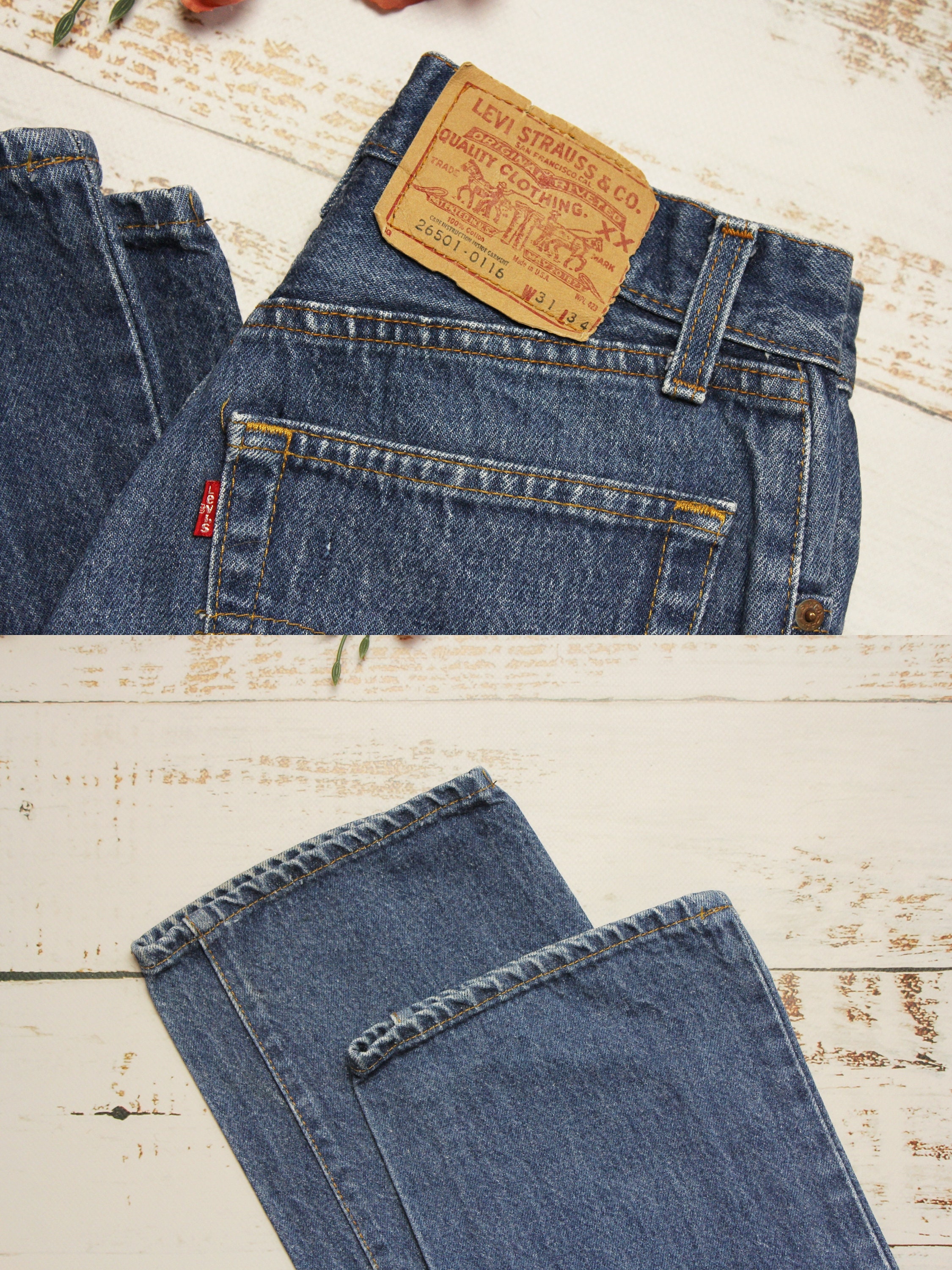 70s/80s Levi's 26501 Jeans W27 USA, Vintage Blue Levis 501