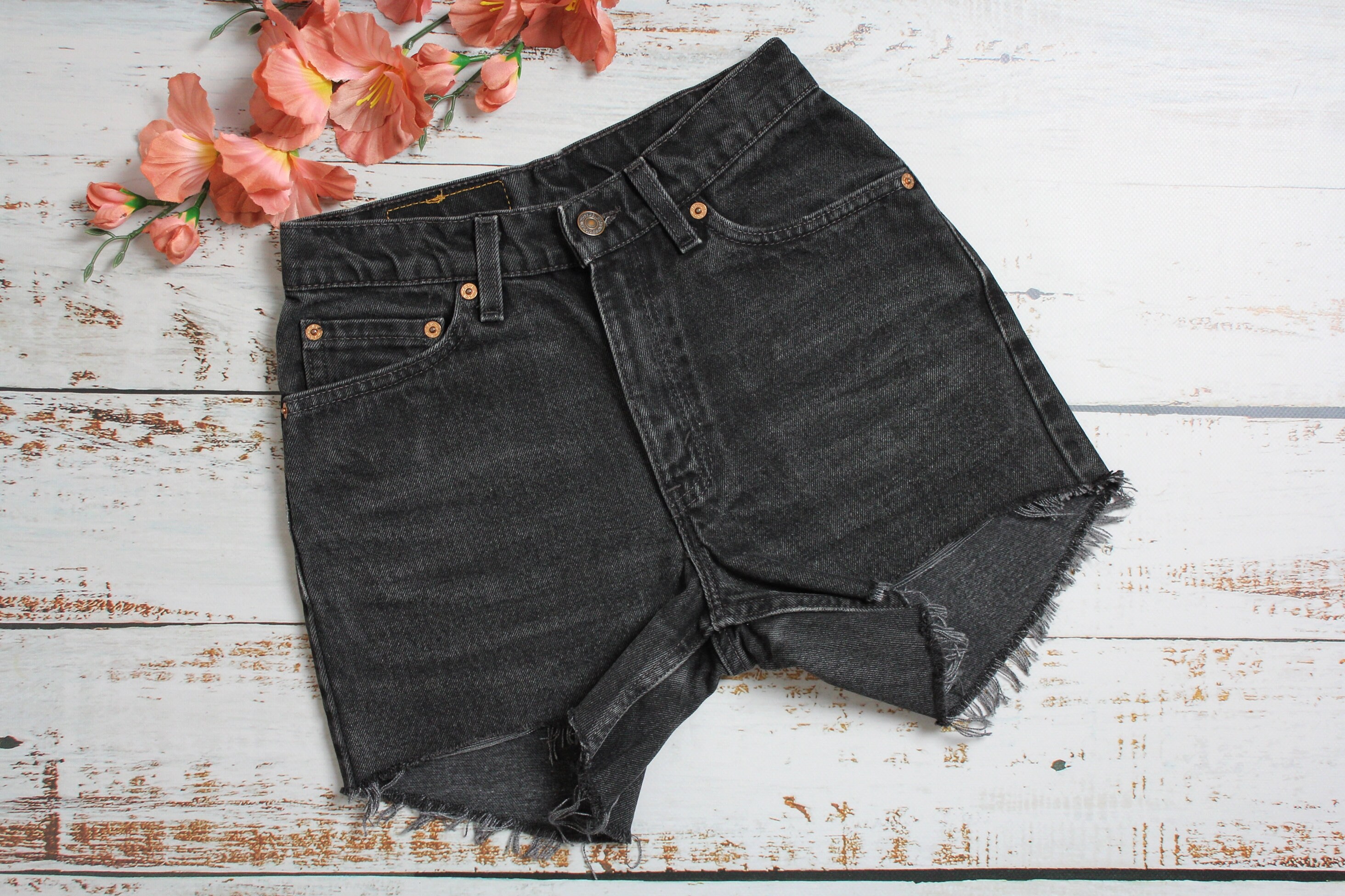 LEVI S 512 Size 26 27 Shorts 90s Black Jean Cutoffs XS Etsy UK