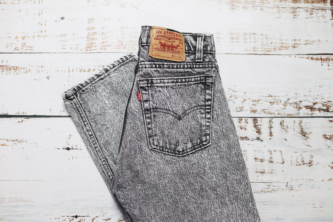 Vintage Levi's 505 Size 28x34 Jeans Gray Acid Wash - Etsy