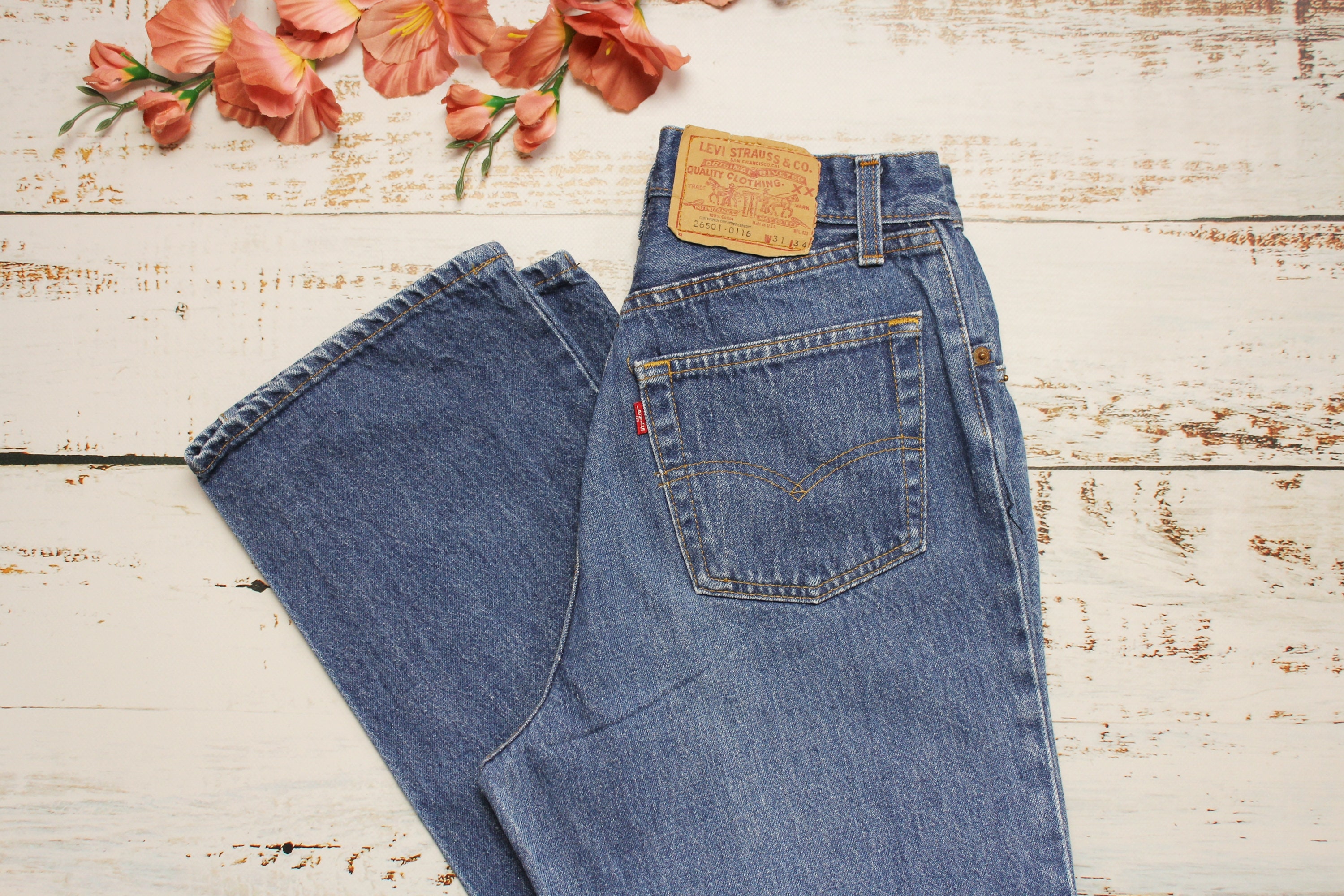 70s/80s Levi's 26501 Jeans W27 USA, Vintage Blue Levis 501 70s/80s Levi's 26501 Jeans W27 USA, Vintage Blue Levis 501
