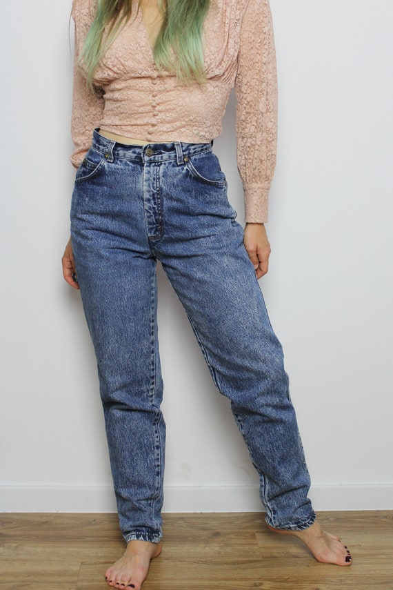 Levi's 573 acid wash jeans, Vintage ultra high ri… - image 4