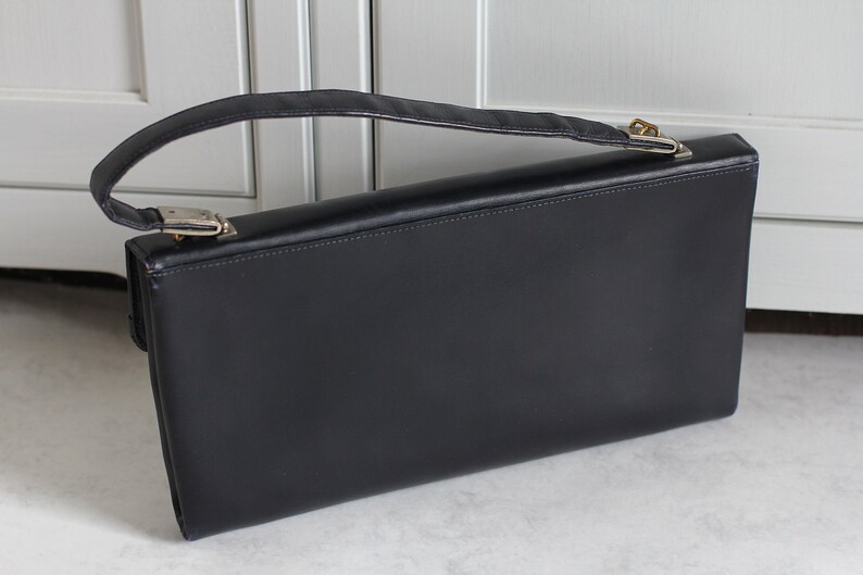 Top handle bag Vintage rectangle leather handbag Etsy