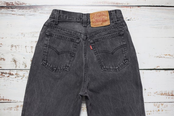 80s Levi's 17501 jeans W26 made in USA, Gray Levi… - image 6