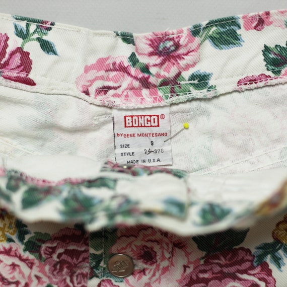 Vintage BONGO shorts, Floral print denim shorts s… - image 9