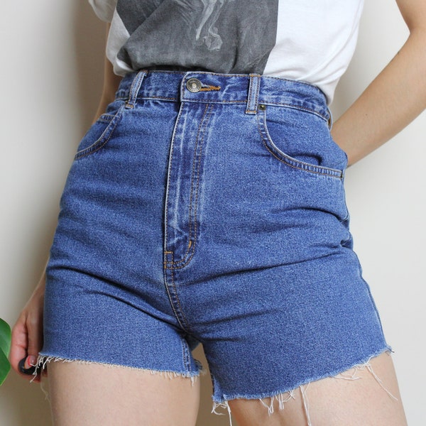 90s High waist shorts, Vintage denim long shorts