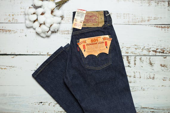 Vintage Levi's 501 W23 L30 Jeans: Deadstock Dark Blue Denim - Etsy