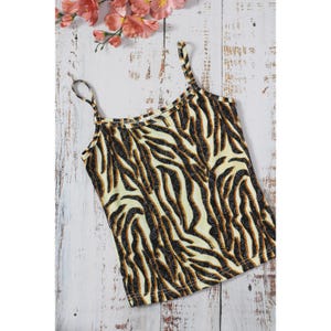 Y2K Animal print cami top, Women&#39;s sleeveless top 00s