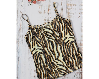 Y2K Animal Print Cami Top, ärmelloses Damenoberteil