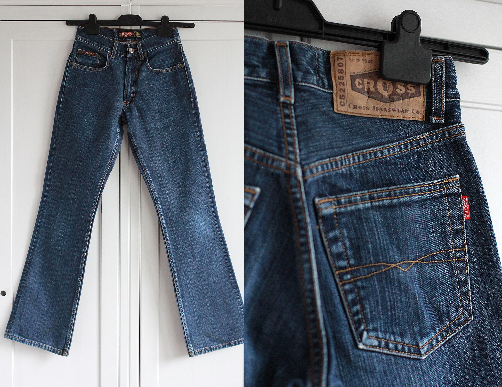 Vintage CROSS Jeans With Mid Waist and Bell Bottoms Dark | Etsy Ireland