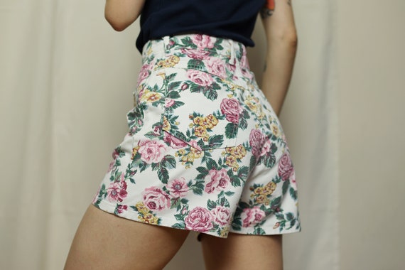 Vintage BONGO shorts, Floral print denim shorts s… - image 10