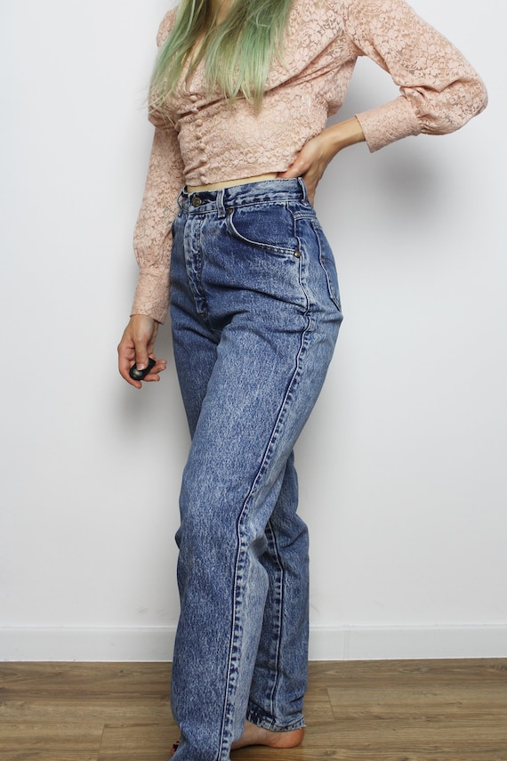 Levi's 573 acid wash jeans, Vintage ultra high ri… - image 5