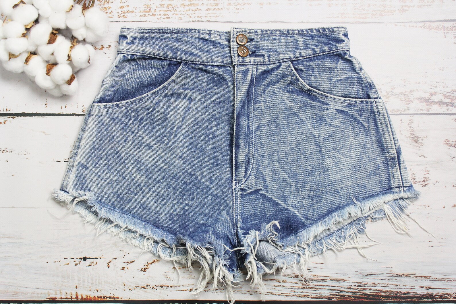 Acid Wash Denim Shorts, Vintage Cheeky Jean Shorts Size Small - Etsy