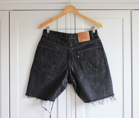 Levi's 550 black shorts, Bermuda denim shorts
