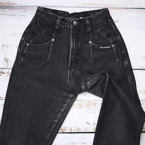 Jeansy ROCKY MOUNTAIN w rozmiarze W25-26 L36 wyprodukowane w USA, jeansy w stylu Vintage Black Western bareback