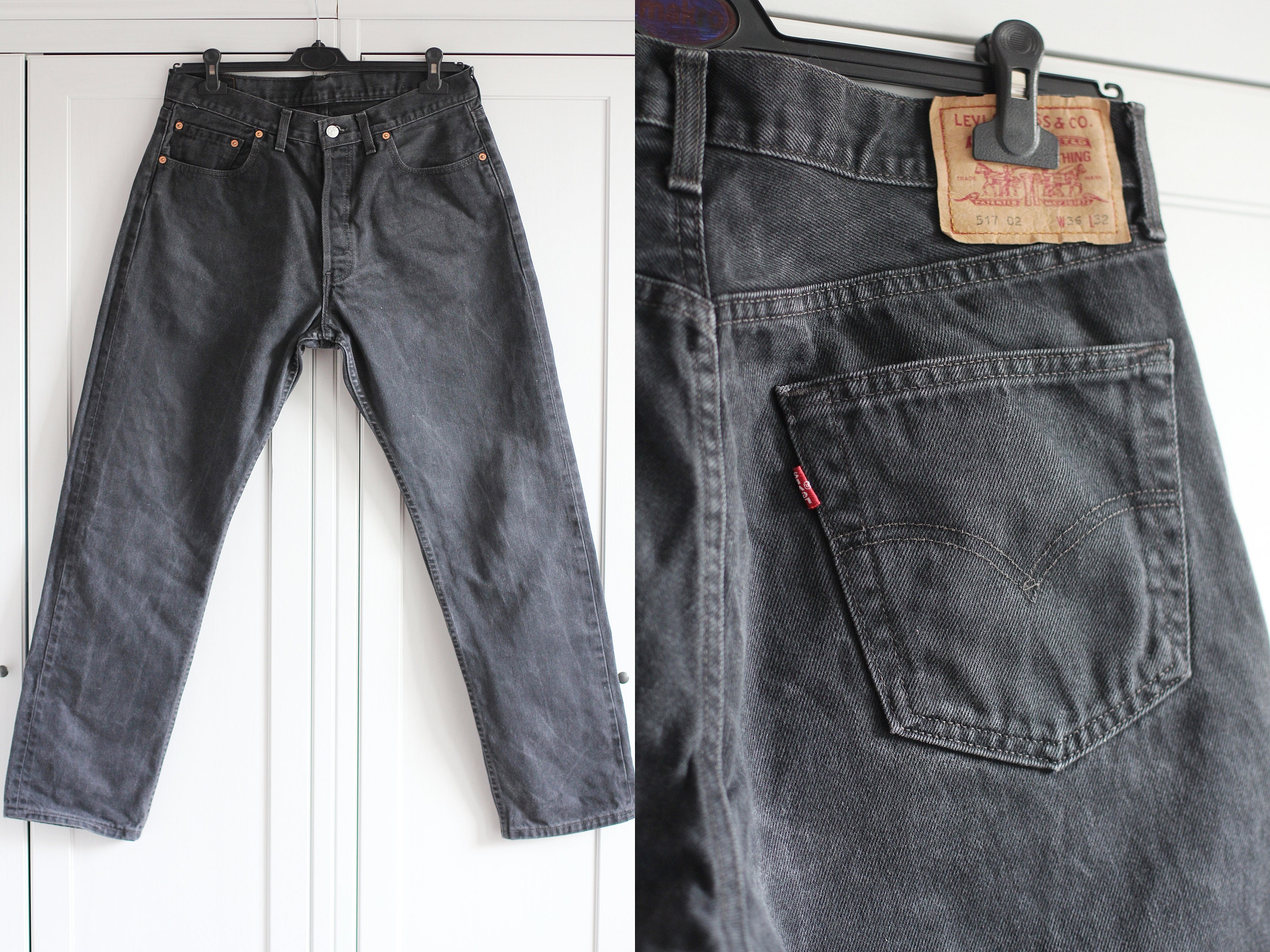 LEVI'S 517 02 Black Jeans With High Waist Vintage Plus - Etsy Singapore