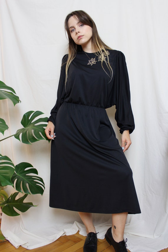 70's/80's Black embroidered dress, Vintage blouso… - image 10